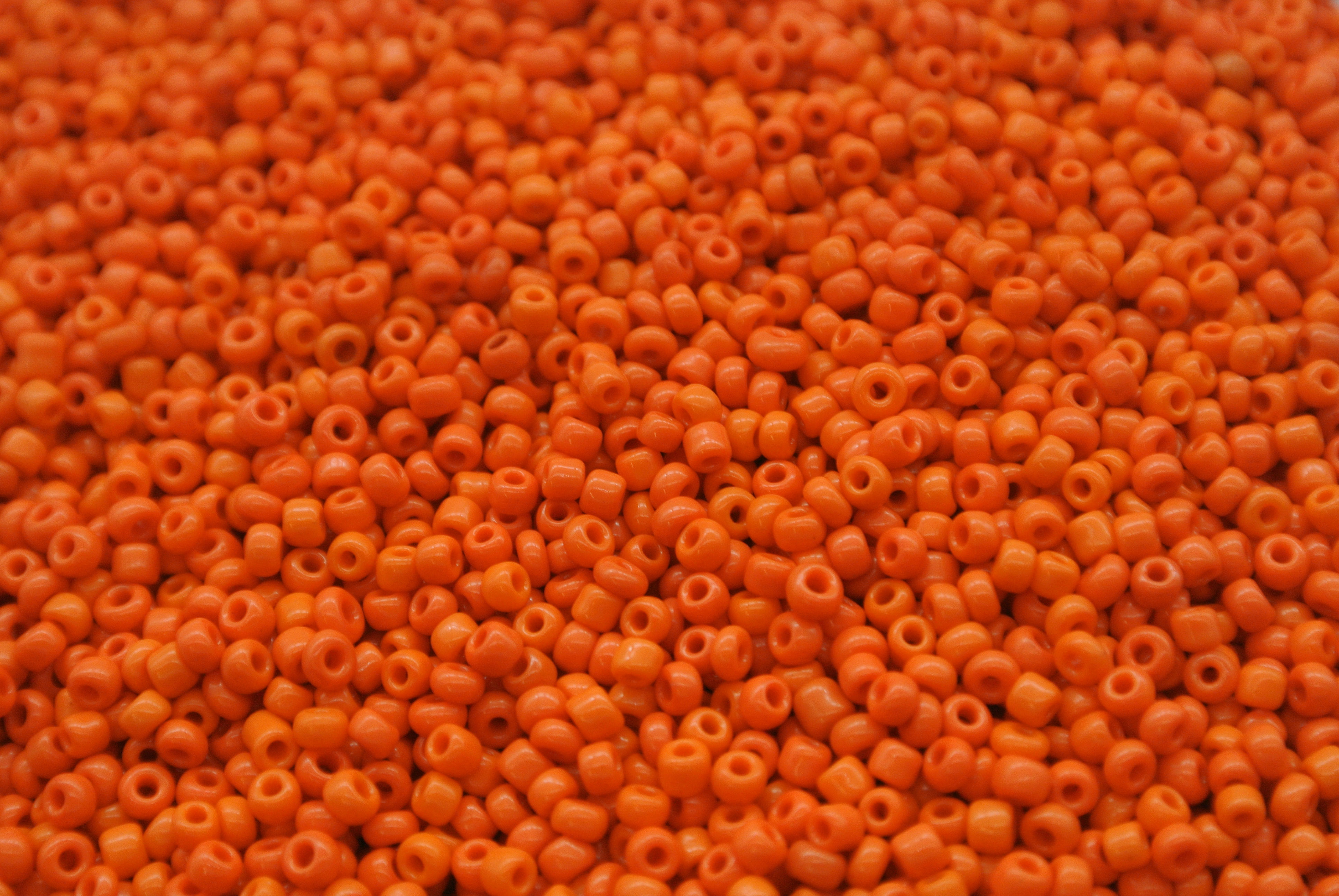 Seed Beads -11/0 size #50 Orange 1/6Pound - Click Image to Close